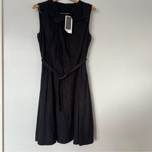 Hal Rubenstein faux suede little black dress NWT L